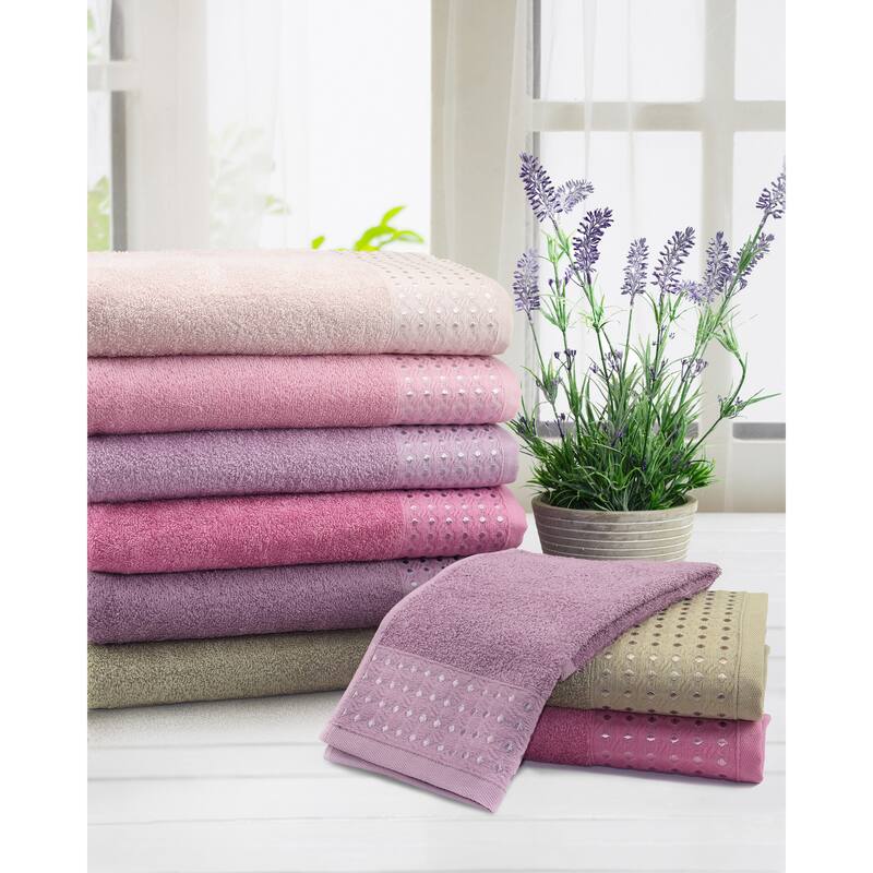 East'N Blue Petek Turkish Cotton Bath Towel Set (Set of 4) - (1 Bath Towel, 1 Hand Towel, 2 Washcloth)