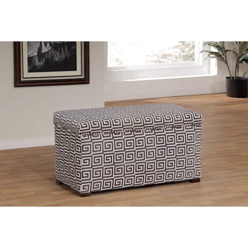 Angela Transitional Wood Storage Bench - Grey