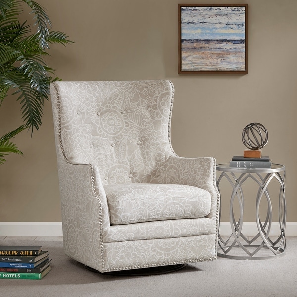Madison Park Ella Cream 360 degrees Swivel Glider Chair On Sale