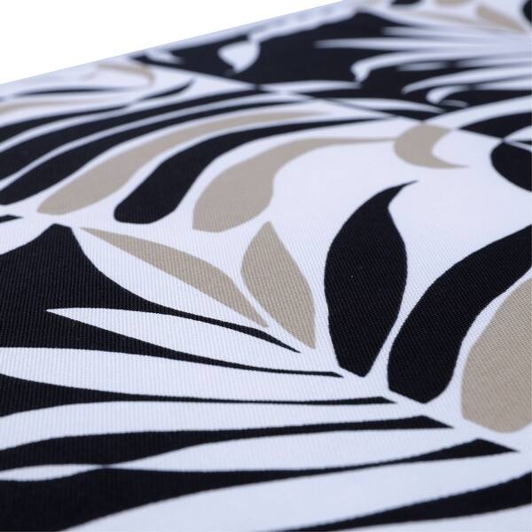 Shop Pillow Perfect Outdoor Indoor Palm Stripe Black Tan Outdoor Tufted Bench Swing Cushion 48 X 18 X 5 Overstock 31691140