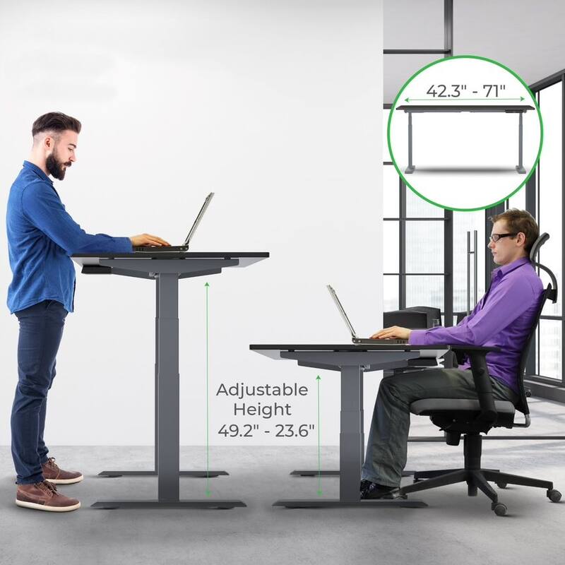 Rise Up Electric Standing Desk Dual Motor 60x30 solid bamboo desktop