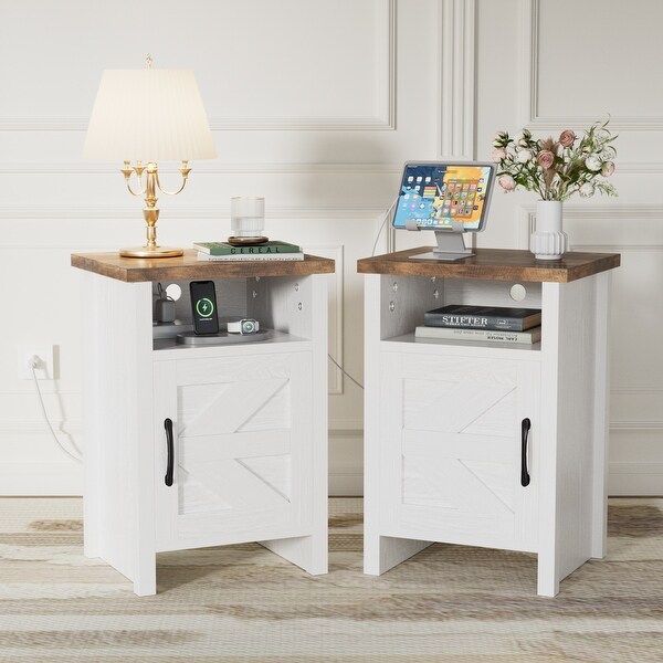 Farmhouse nightstand set of 2 discount