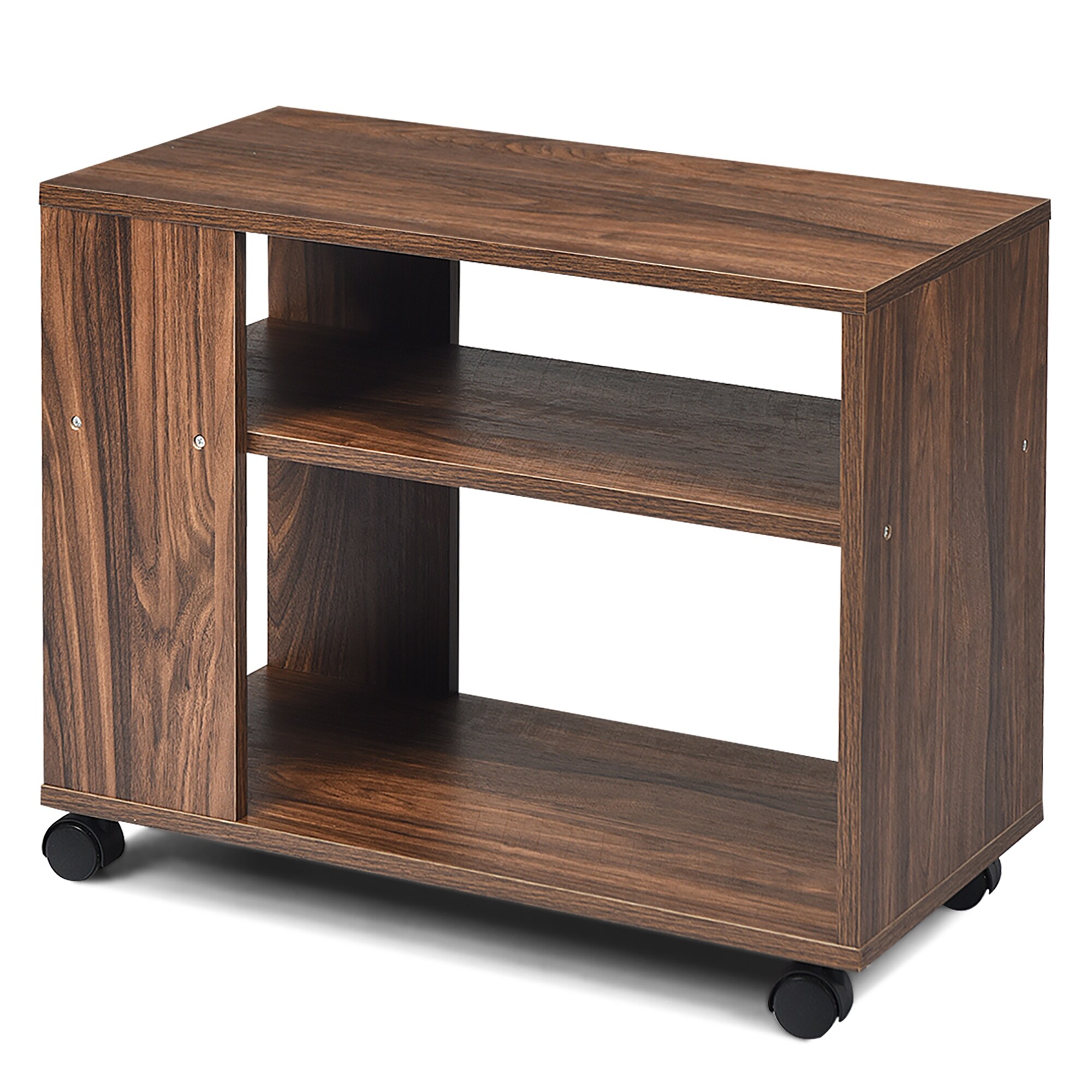 Shop Costway 3 Tier Side Table W Storage Shelf W Wheels Space Saving Overstock 32307780