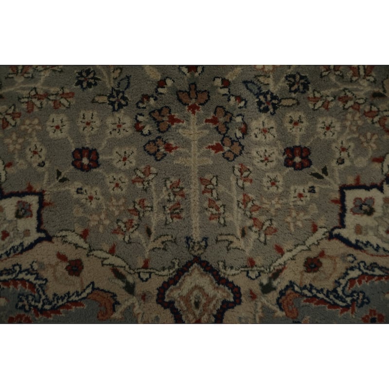 Hand Knotted Oriental 100% Wool Carpet Traditional Floral Greys & Charcoal Tabriz Area Rug - 6' 1'' X 4' 1''