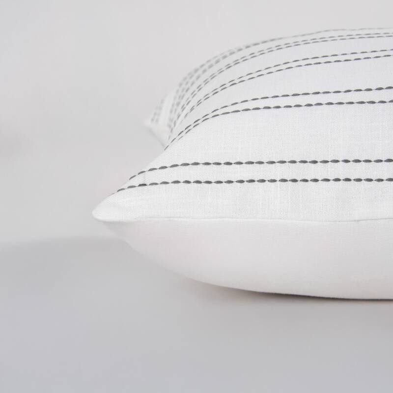 Rizzy Home Striped Embroidered Pillow