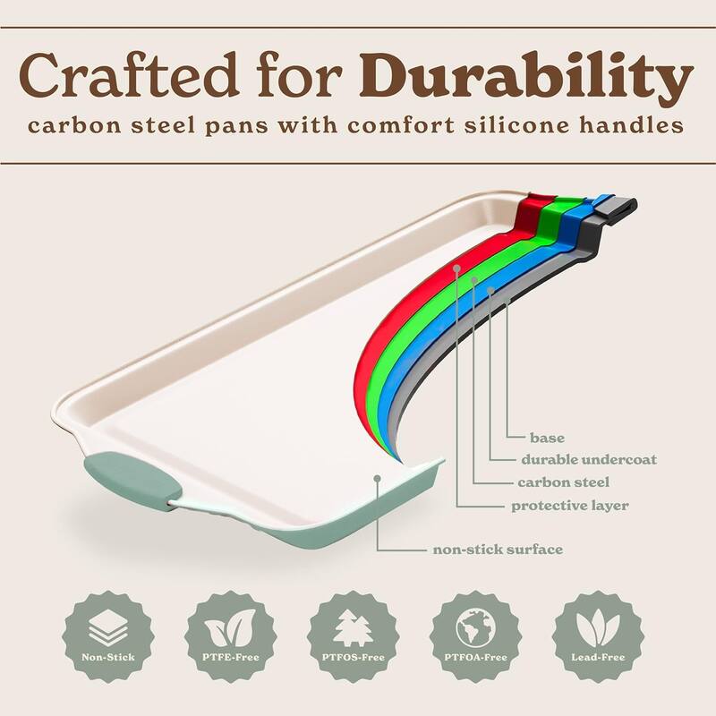 Country Kitchen Nonstick Stackable Bakeware Set - Durable, Easy Release Baking Set- 22 Pc. Includes Silicone Muffin Cups