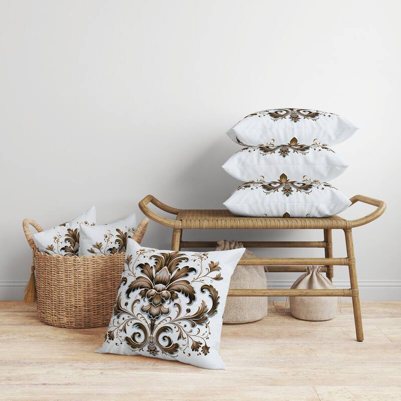 Vintage Veil Faux Suede Reversible Throw Pillow Blue and Coffee