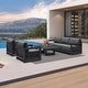 preview thumbnail 19 of 75, PURPLE LEAF Caesar Outdoor Couch with 9.6" Thick Cushion and Table for Yard Porch Deck, Grey Outdoor Patio Conversation Sets