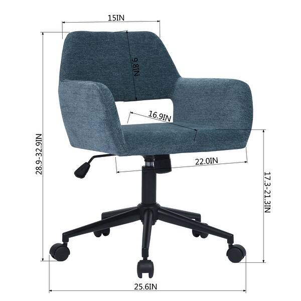 dimension image slide 5 of 8, Homy Casa Adjustable Upholstered Swivel Task Chair