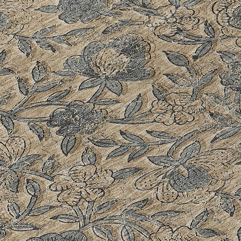 Machine Washable Indoor/ Outdoor Chantille Floral Rug