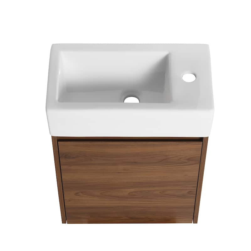 BNK 16/18 Inch Single Sink Bathroom Vanity with Soft Close Door