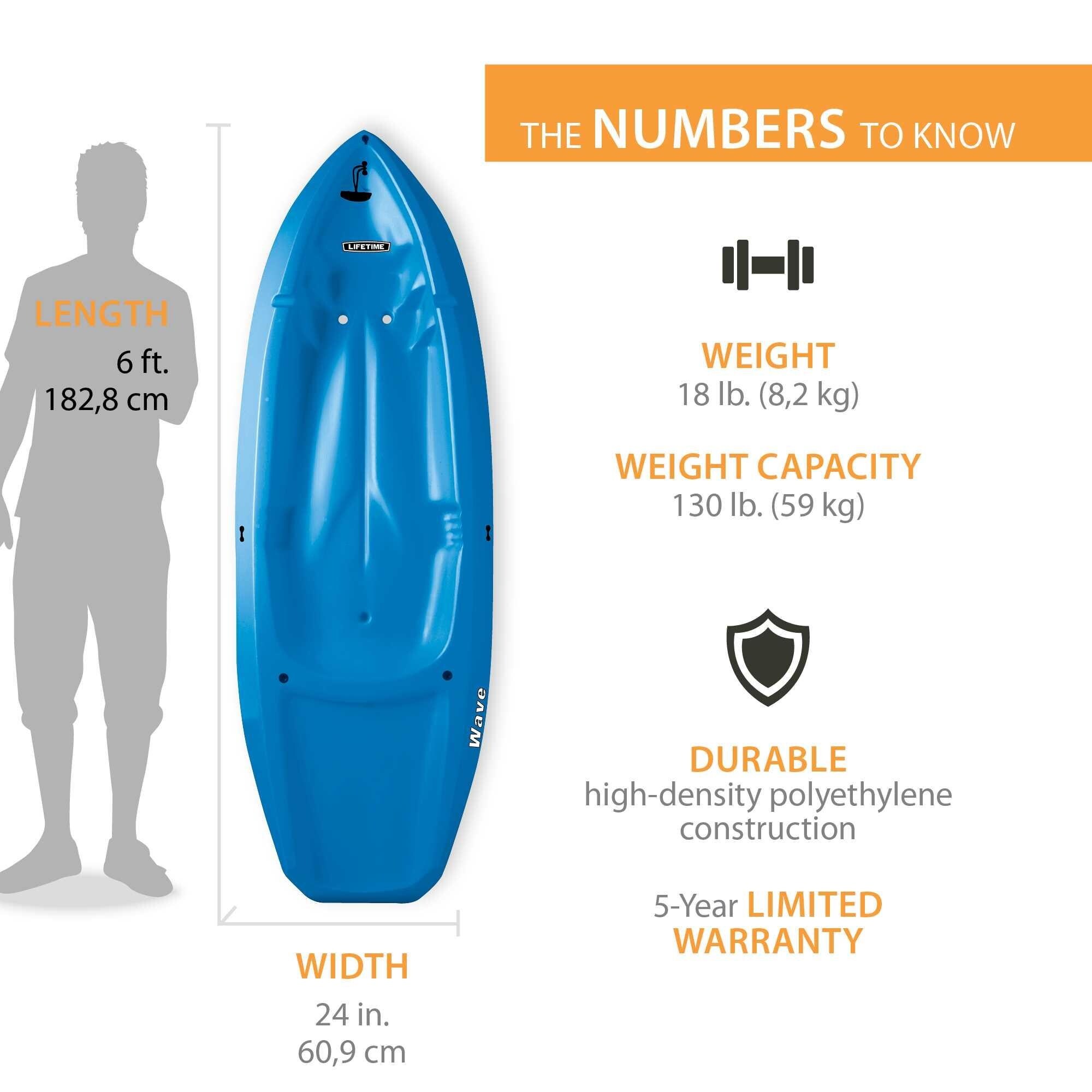 Lifetime Wave Sit-on-Top Youth Kayak - Overstock - 39867411