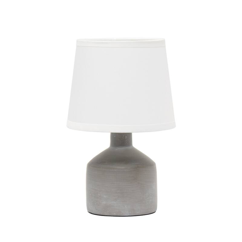 17.5 in. Gray Finish Table Lamp with White Shade, Sturdy Table Lamp for Living Rooms and Bedrooms