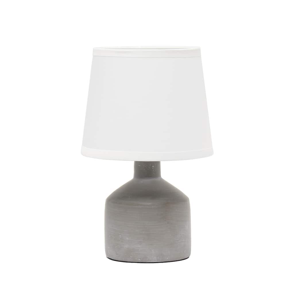 17.5 in. Gray Finish Table Lamp with White Shade, Sturdy Table Lamp for Living Rooms and Bedrooms