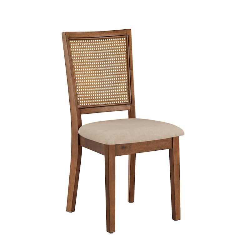 Eleanor Beige Linen Rattan Dining Chairs (Set of 2) by iNSPIRE Q Classic