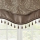 preview thumbnail 33 of 35, Madison Park Aubrey Jacquard Window Rod Pocket Valance with Beads - 50 x 18"