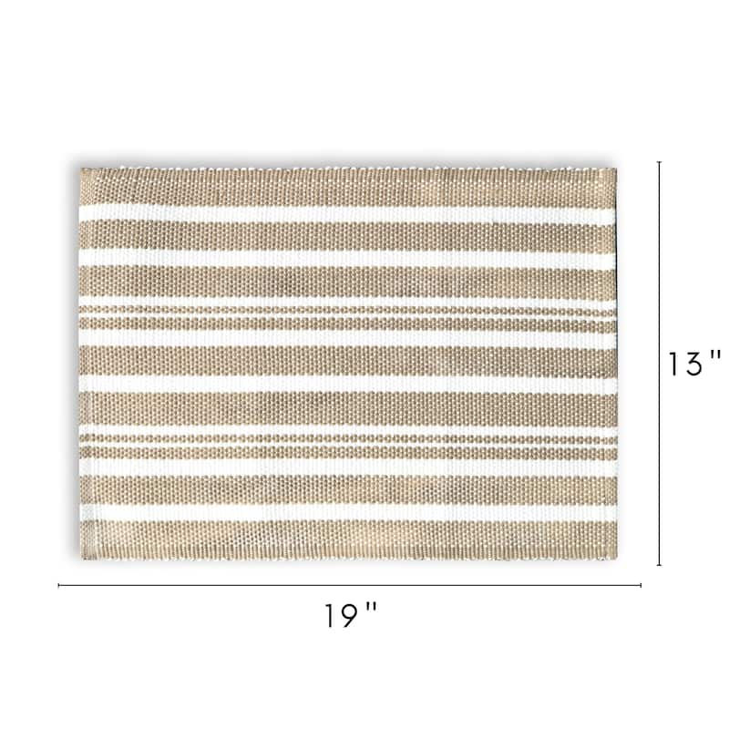 Fabstyles Broadway Set of 4 Stripe Cotton Placemats - 13x19