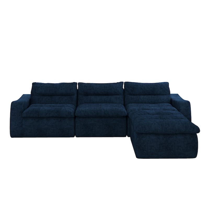 Ultra Comfy Lazy Beanbag Sofa, Modular L-Shape Compact Combined Seat