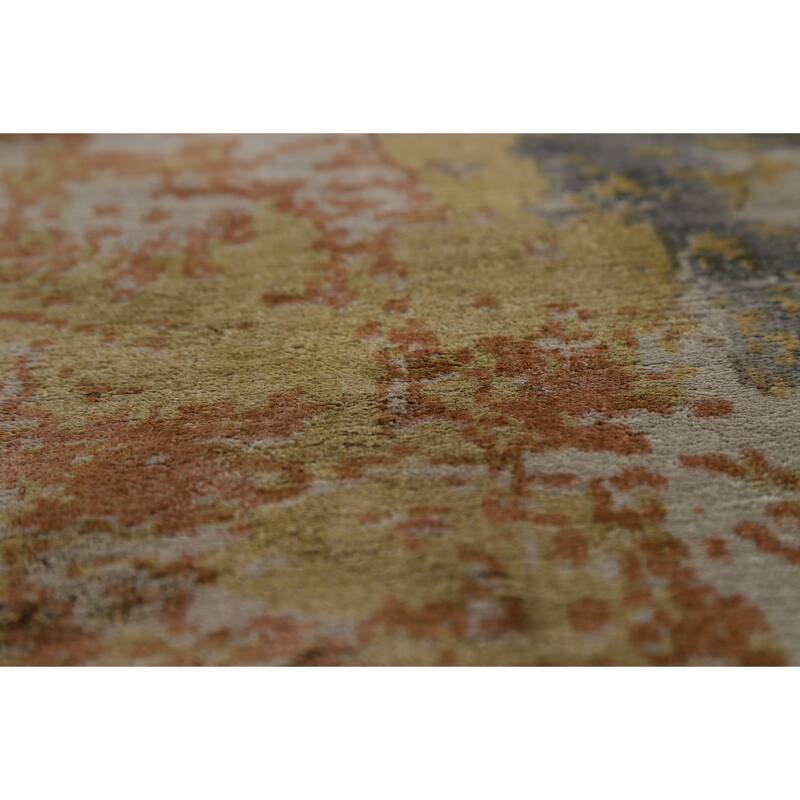 All-Over Abstract Contemporary Area Rug Hand-Knotted Wool Carpet - 5'6" x 8'0"