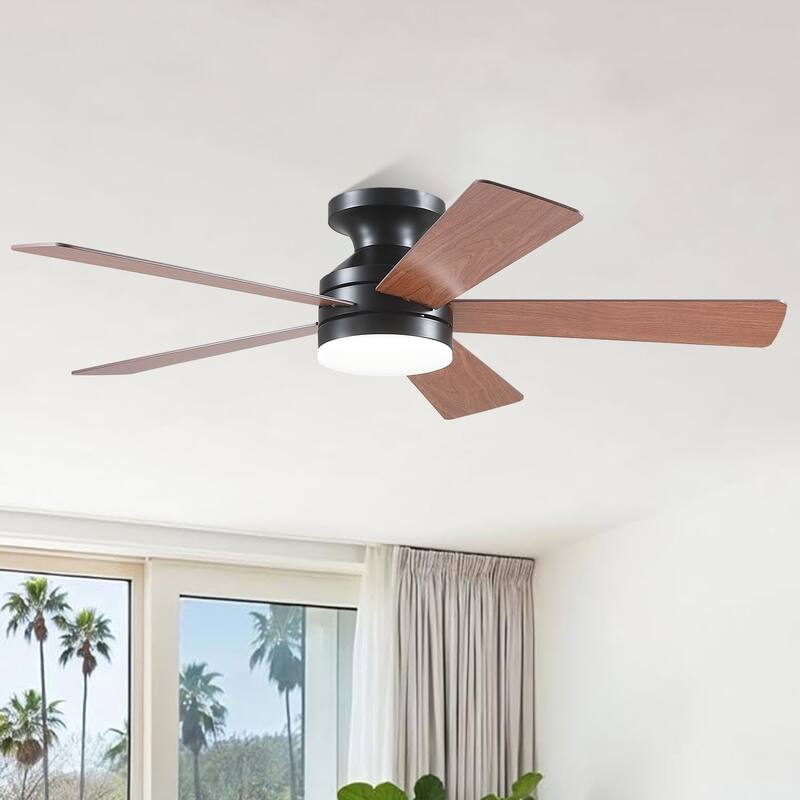 46 Inch Modern Ceiling Fan with 5 Blades Remote and APP Control for Bedroom Living Room - 46 Inches