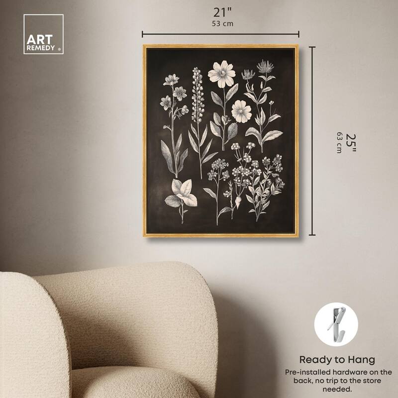 Herbarium on Dark Canvas by Art Remedy