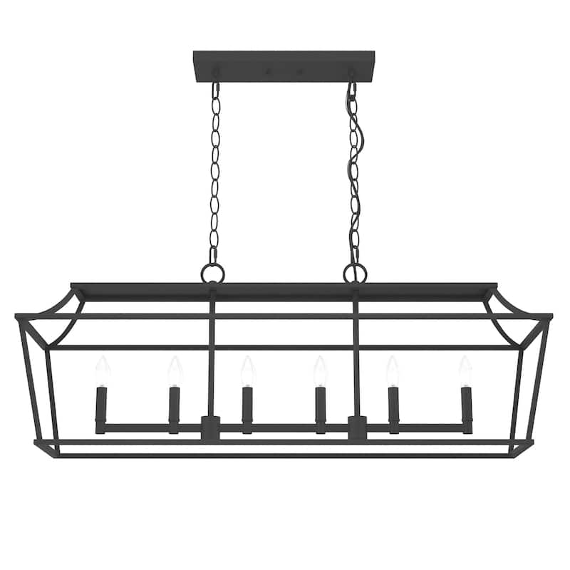 Hunter Laurel Ridge 6-Light Linear Chandelier - Kitchen Island, Dining Room - Modern Farmhouse, Candle, Industrial, Transitional