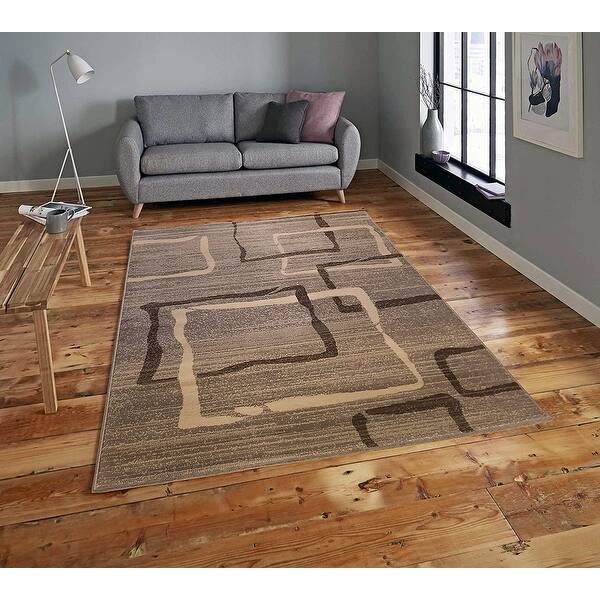 Shop Pyramid Decor Area Rugs For Clearance Brown Modern Geometric Design 5 2 X 7 3 Overstock 24084745