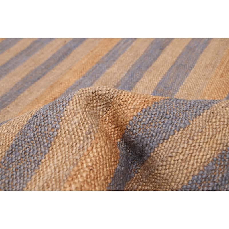 ECARPETGALLERY Flat-Weave Palas Denizli Light Khaki Jute Kilim - 5'5 x 8'1