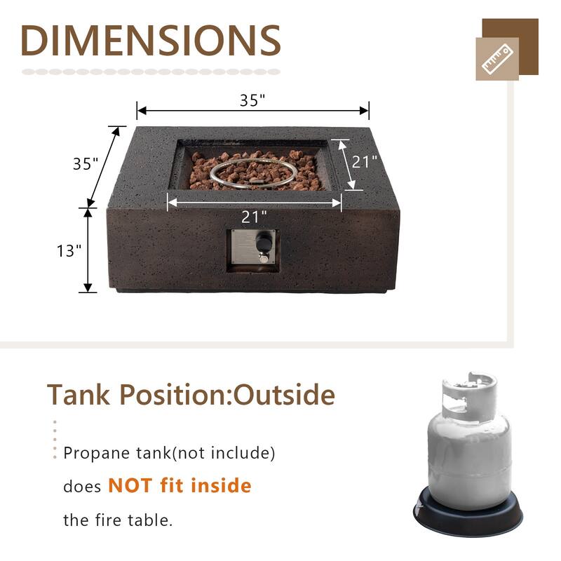 Outdoor Firepit Propane Tank Cover and Side Table