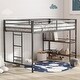preview thumbnail 11 of 16, twin loft bunk black with Cinnamon wood shelf