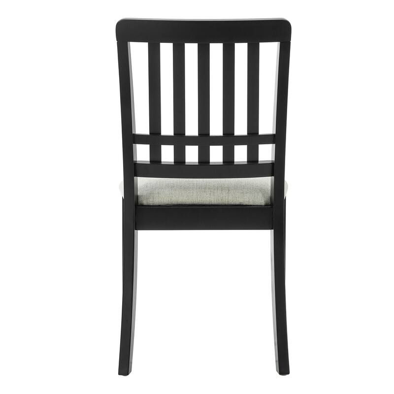 2-Piece Modern Scandinavian Dining Chairs, Curved Wood Backrest with Gray Fabric Seat, Finish for Dining Room and Apartment