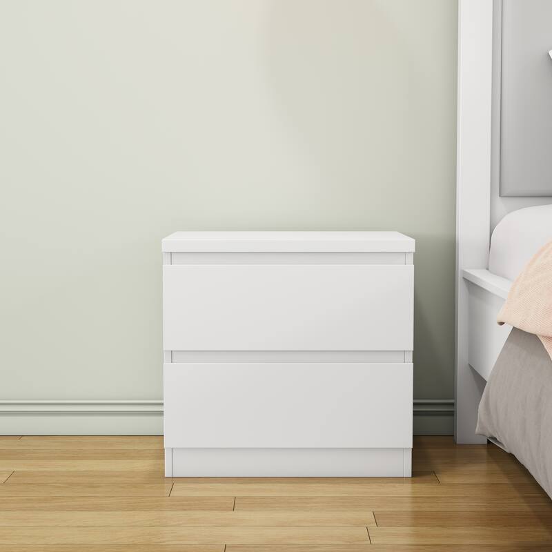 19.7"Nightstand with 2 Drawers, Beside Table with Drawers Handle Free Design,Thickened Top Plate, for Bedroom,Living Room