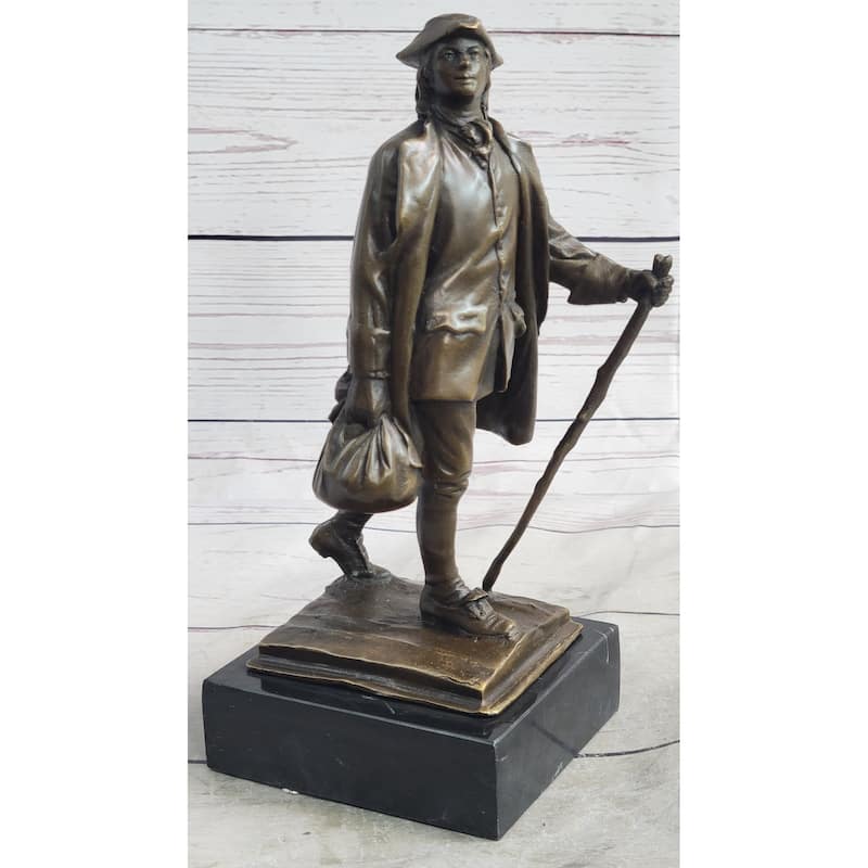 Benjamin Franklin Walking Stick Upenn Bronze Statue Sculpture Figure 10 Inches X 4 Inches