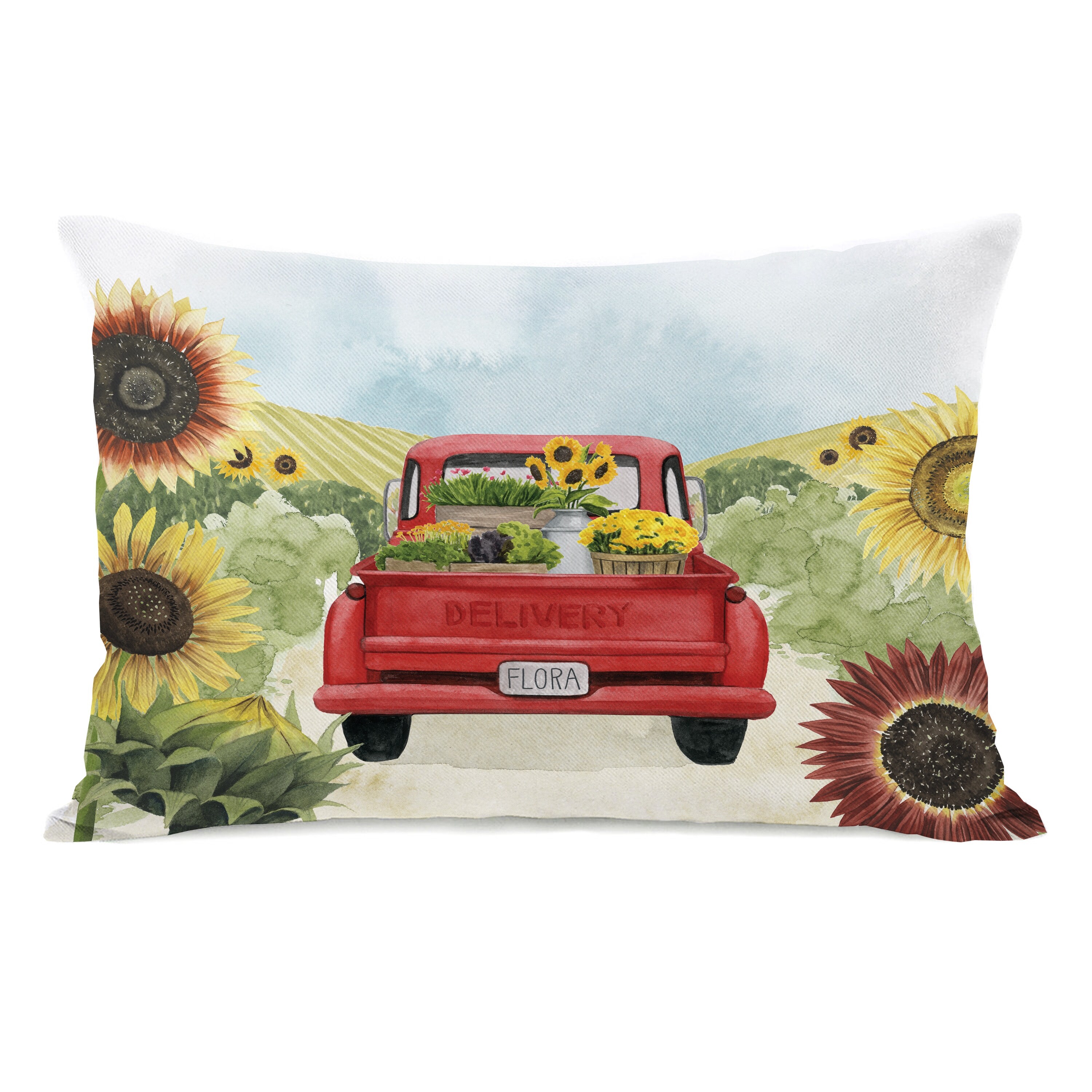Sunflower Delivery Lumbar Pillow By Grace Popp Overstock 31286144