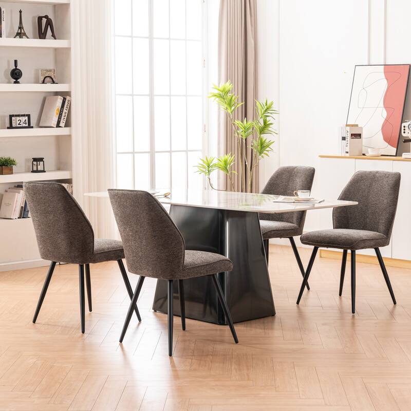 Set of 2 Modern Dining Chairs, Armless Upholstered Side Chairs