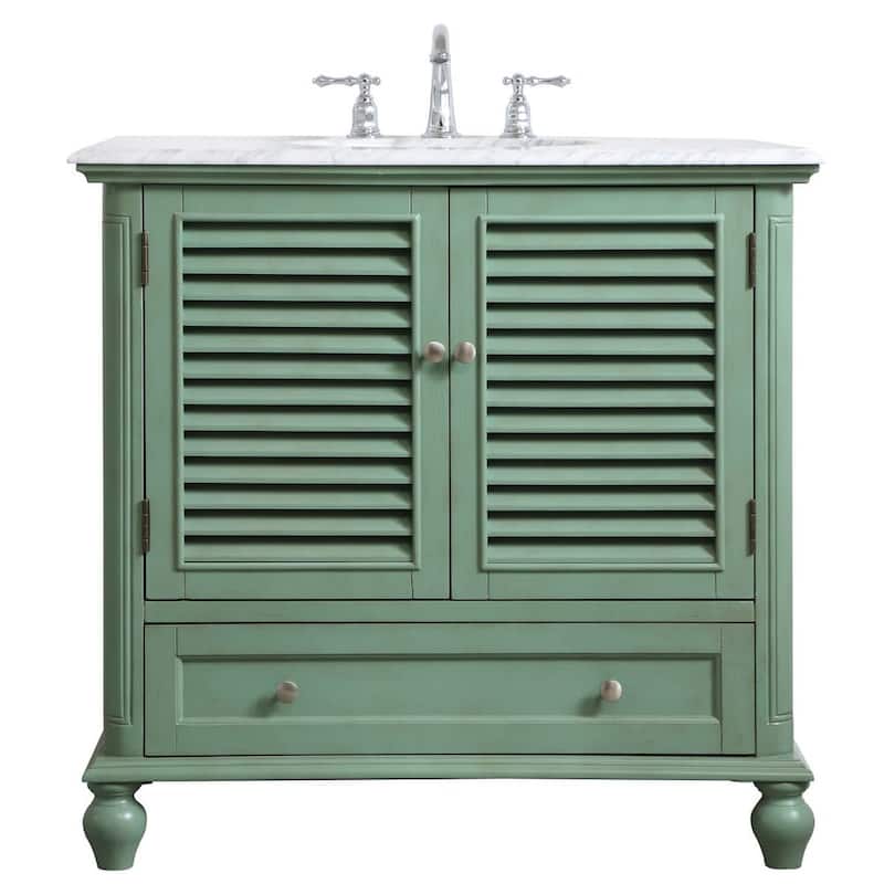 Elegant Lighting VF30536 Rhodes 36" Free Standing Single Basin Vanity - Vintage Mint