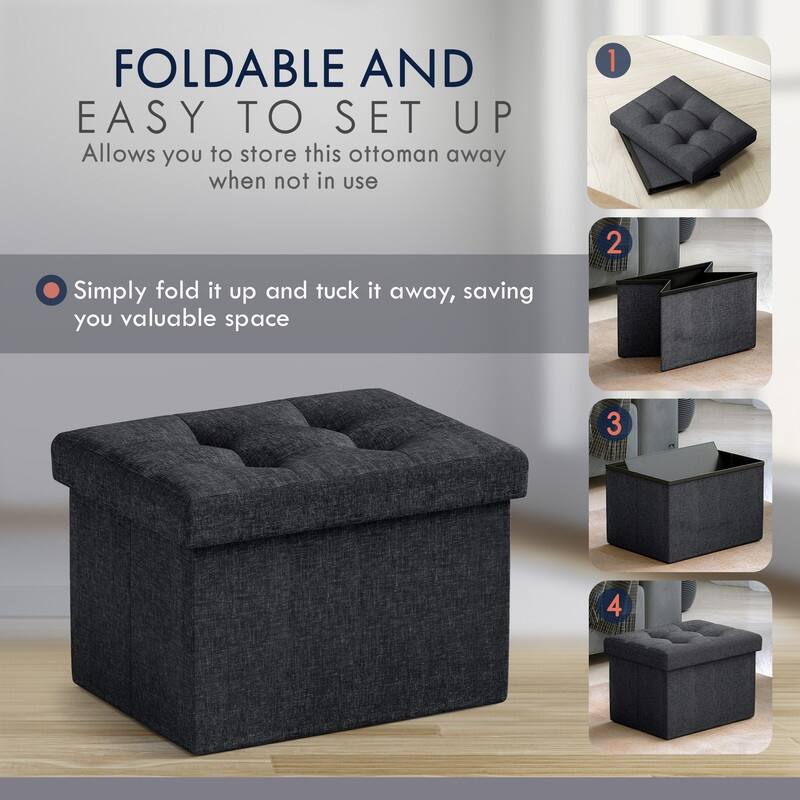 Small Foldable Rectangle Storage Ottoman
