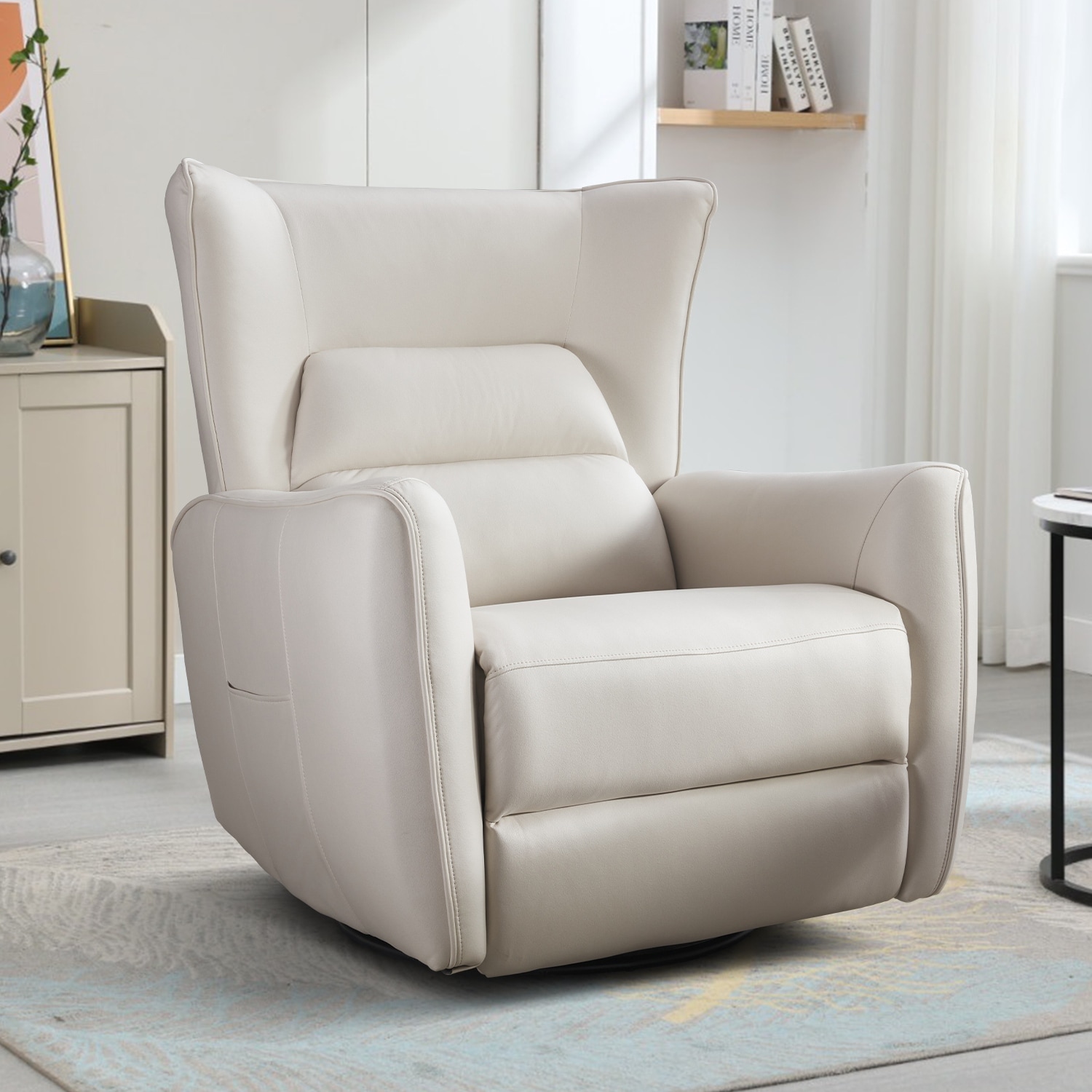 Wingback Faux Leather Electric Power Recliner for Living Room