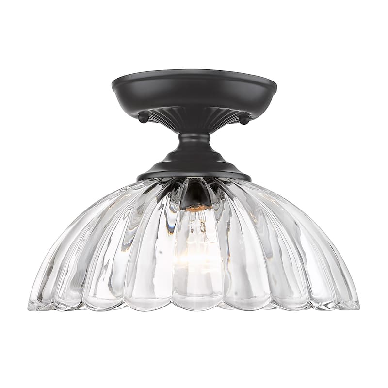 Audra 1 Light Semi-flush - Clear Glass/Matte Black