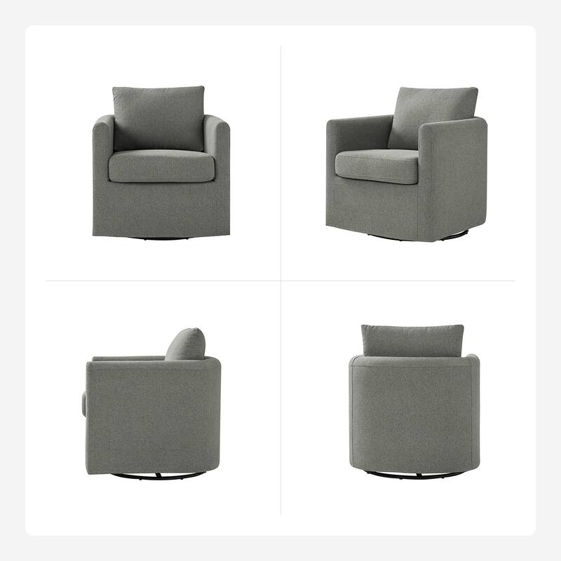 Erkenbald Modern 360-Degree Swivel Chair with Removable Slipcover Set of 2 by HULALA HOME