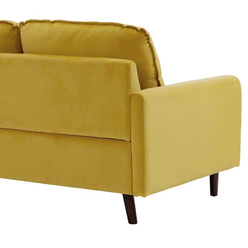 2 Pices Velvet Loveseat Wood Legs Sofa