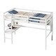 preview thumbnail 8 of 13, Twin Loft Bed with built-in desk and bookcase of three compartments, Guardrails and Ladder,White