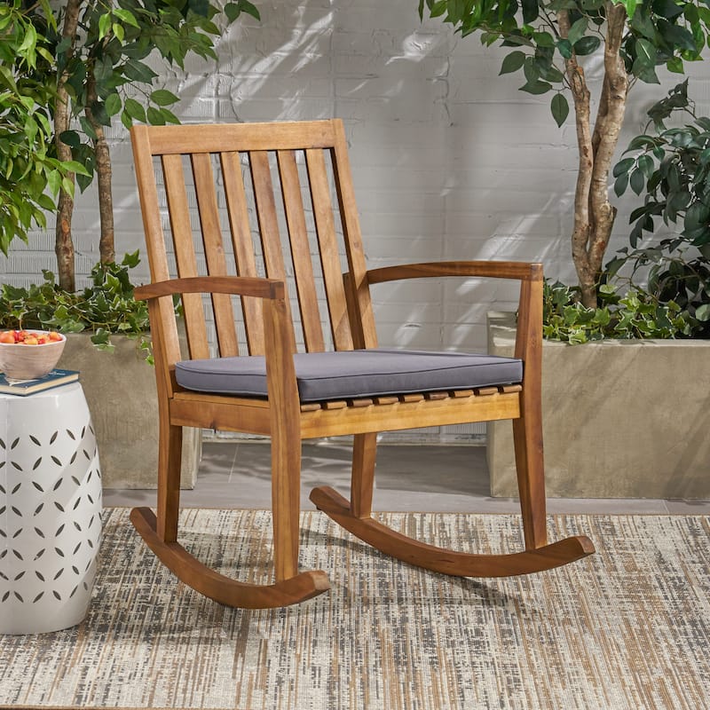 French Country Patio Wooden Rocking Chairs for Gardens, Balcony & Backyard Lounge Chairs