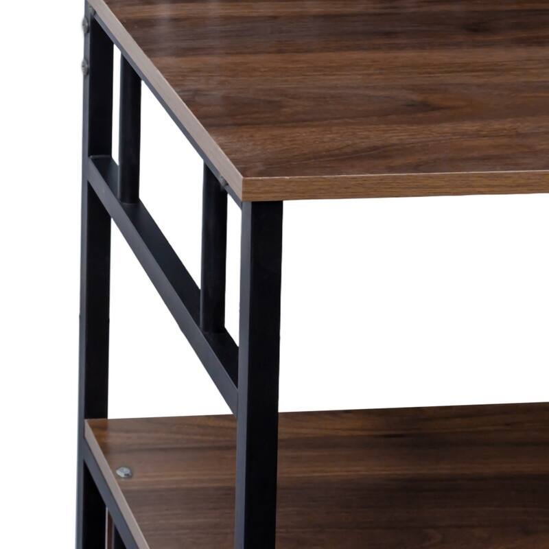 39.37" Kitchen Bakers Rack Storage Shelf with Cabinet and Shelves