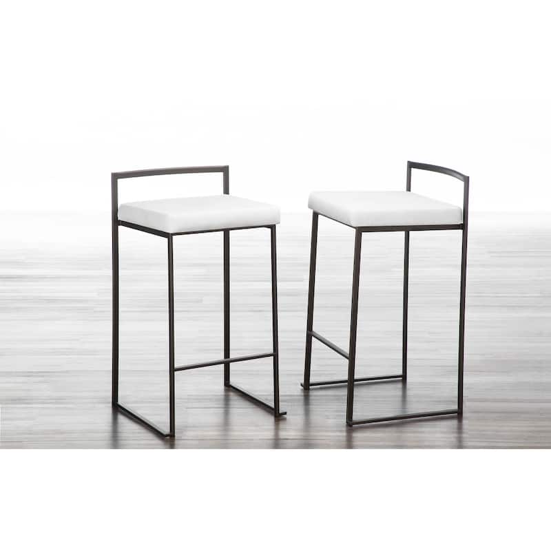 Carbon Loft Forrest Industrial Antique Stackable Counter Stool (Set of 2)