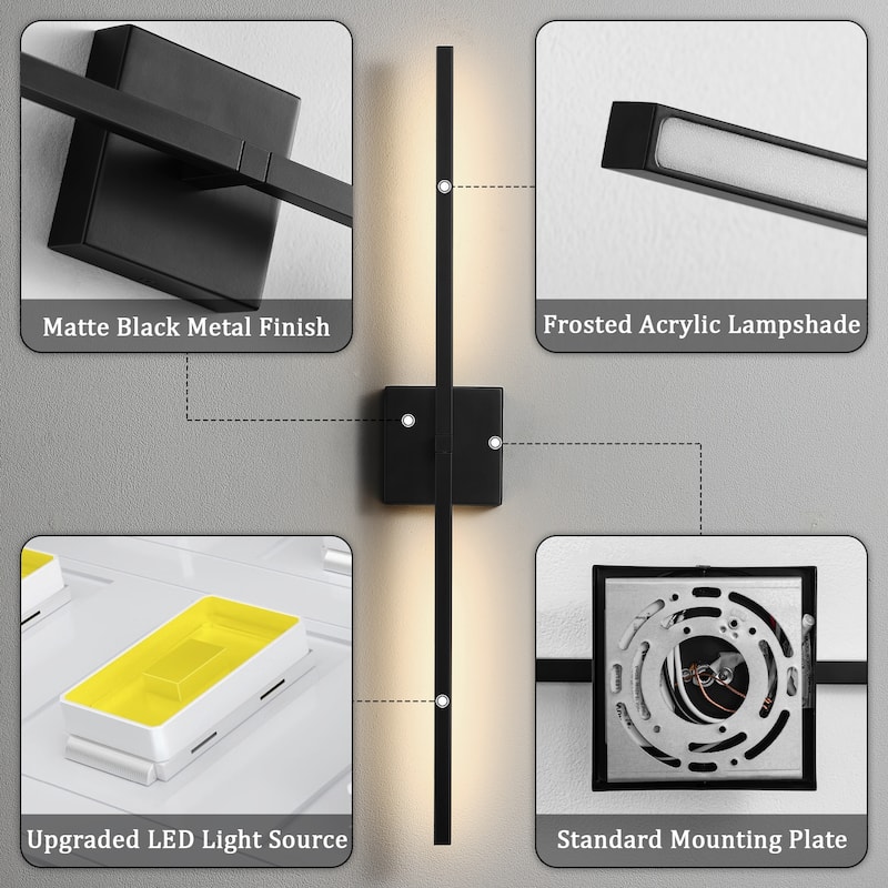 Modern Vanity Lighting Fixtures 24/30/39 inch Bathroom Vanity Lights Over Mirror Wall Sconce for Bathroom