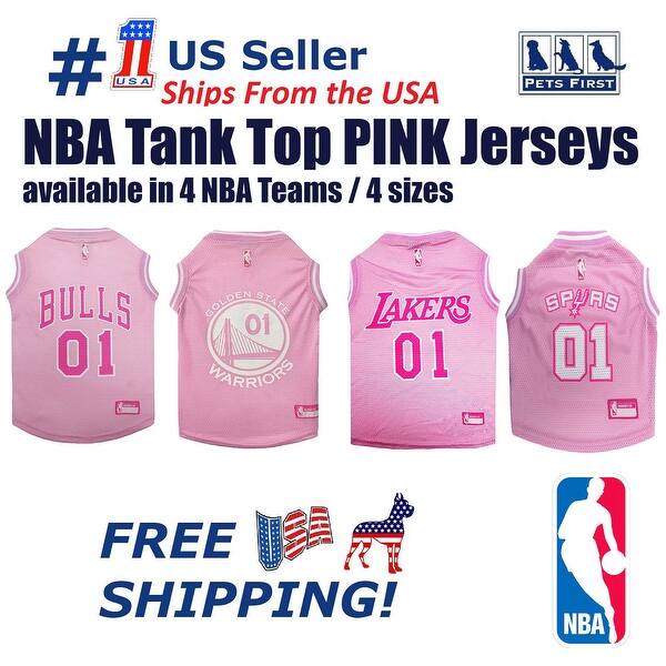 Shop Pets First Nba Pink Mesh Basketball Jersey For Dogs Cats