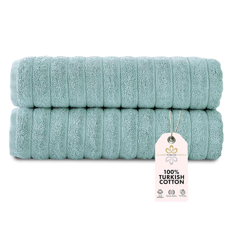 Brampton Premium Turkish Cotton 2 Piece Bath Towels Set Heavyweight - Spa Green