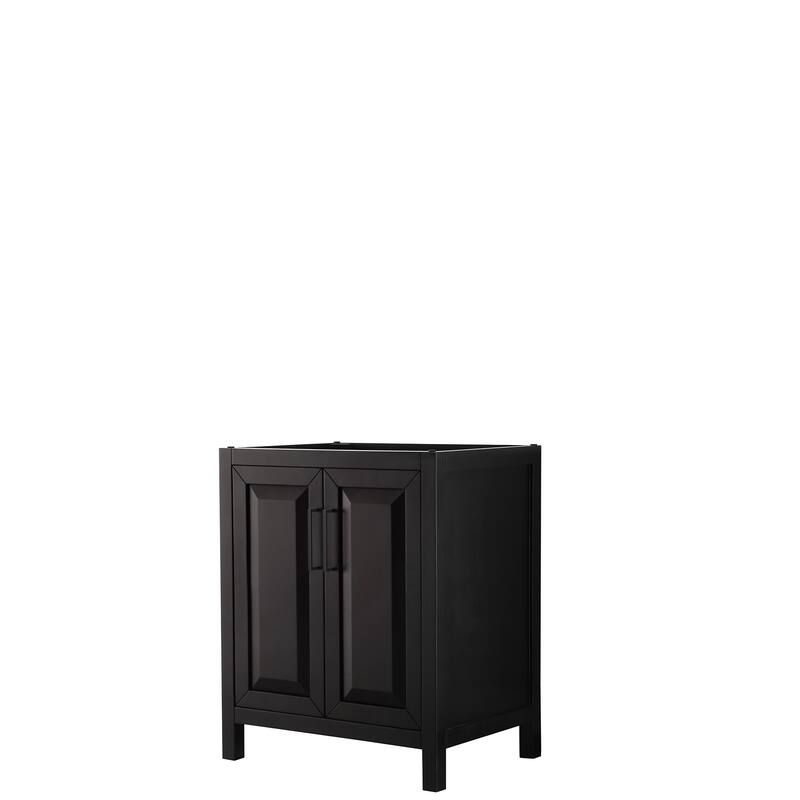 Daria 30-inch Single Vanity, No Top, No Mirror - Dark Espresso, Black Trim, No Top