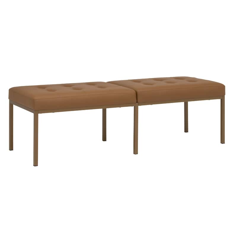 Camber 60'' Bench, Tufted Bonded Leather Bench